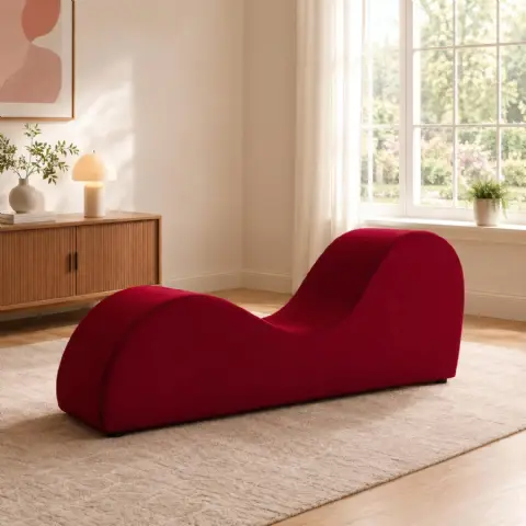 Loungesessel S-Form Beige - Samt, für Yoga & Entspannung